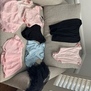 Dance bundle, leotards, skirts. Great Brands Bloch and Capezio